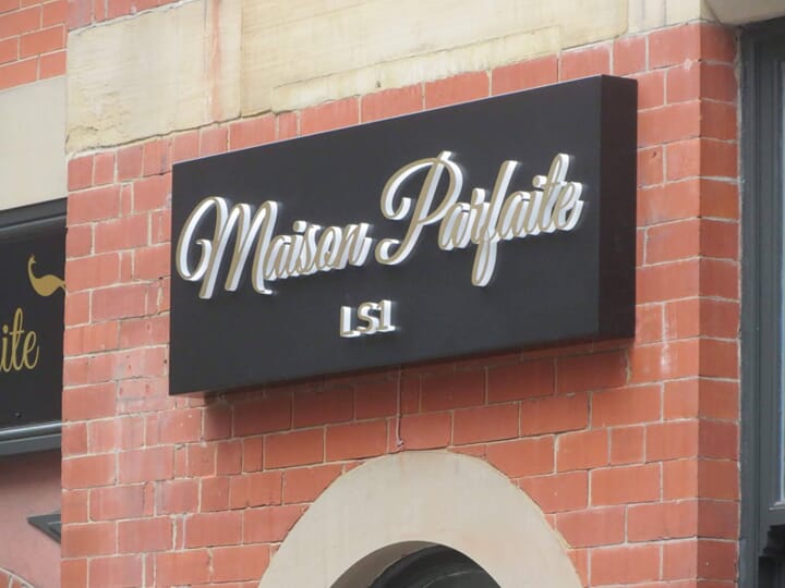 An image of an illuminated sign.